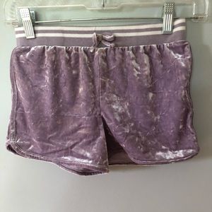 Purple velour shorts